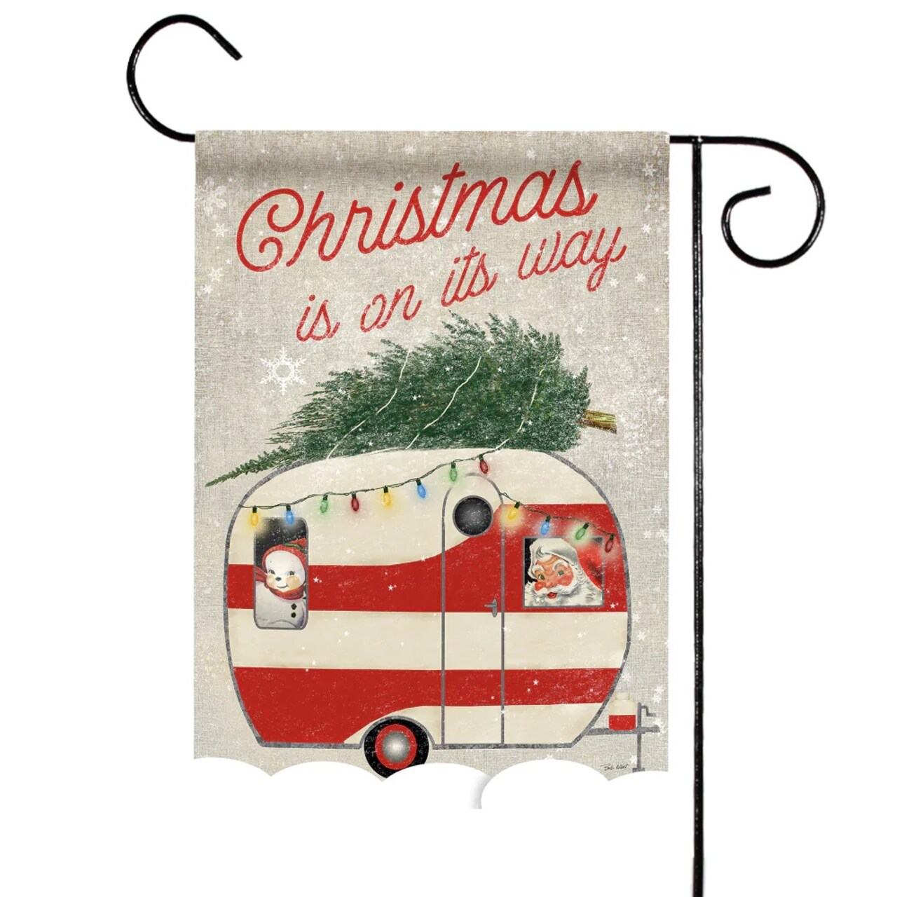 Toland Home Garden Retro Camper "Christmas is on Its Way" Outdoor Garden Flag 18" x 12.5"
